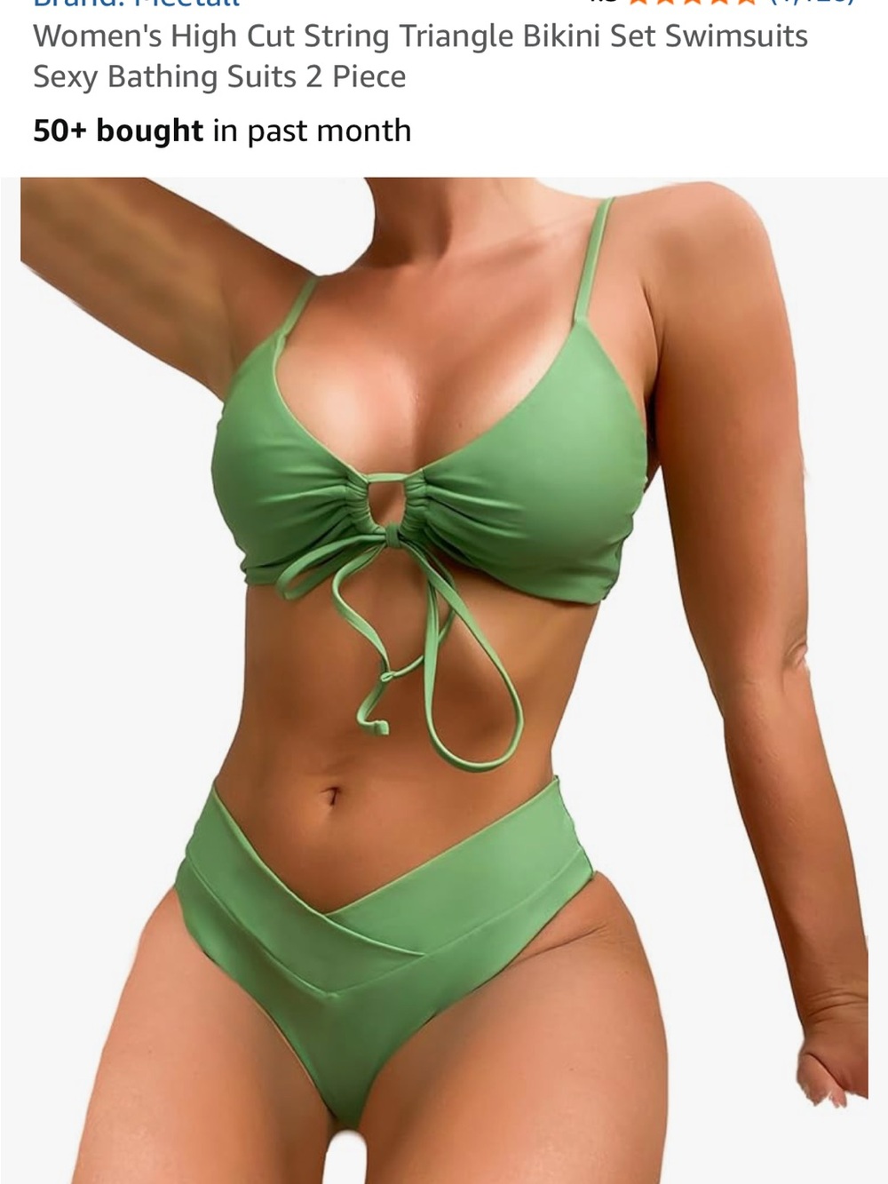 Classic V‑Neck Green Bikini Set — Women Swim